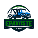 Logo epavistePro représentant le nom de l'entreprise, un camion remorqueur représentant le nom de l'entreprise, un camion remorqueur, illustrant un service gratuit de prime à la casse.